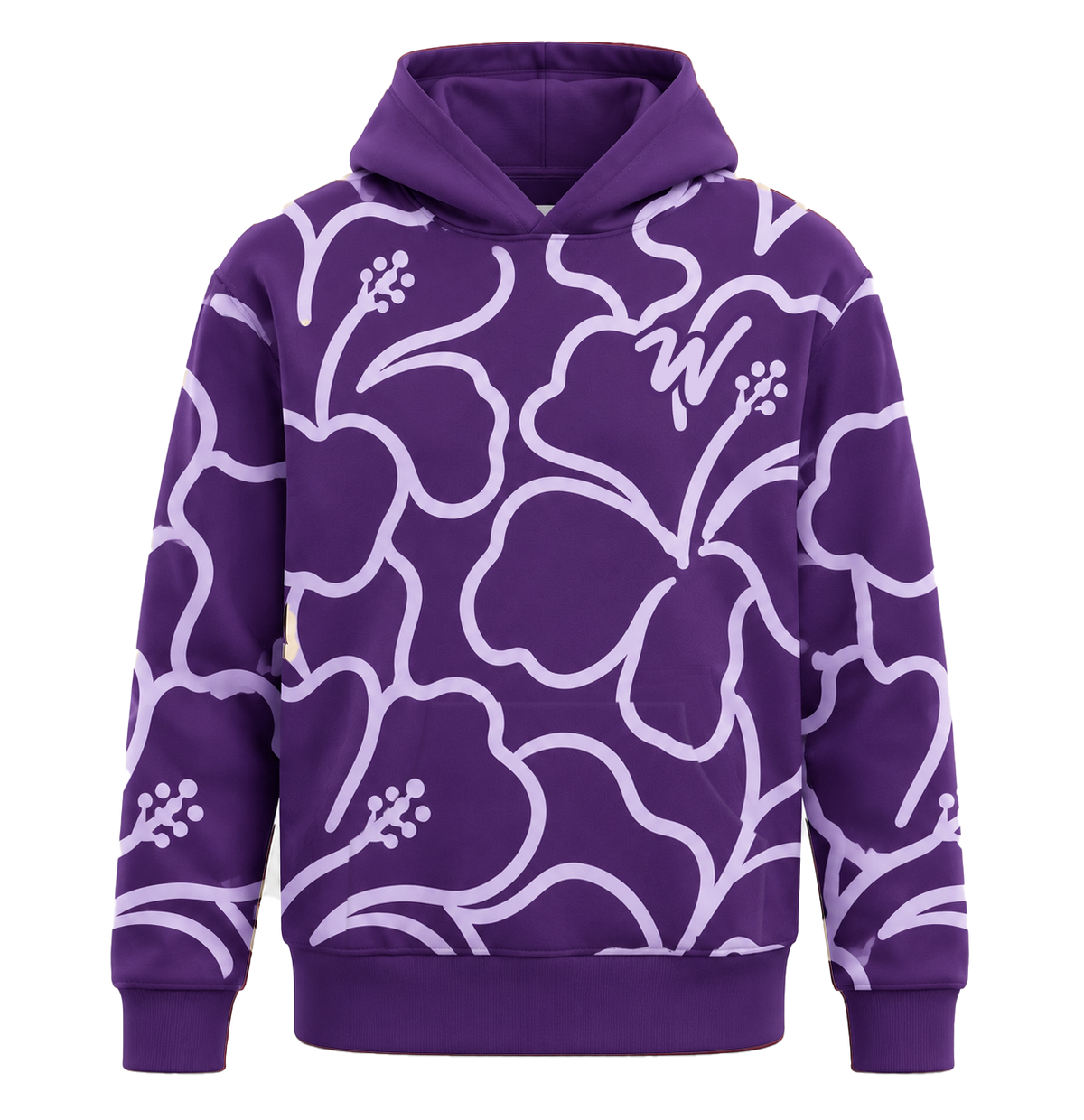 HOODIE CANGURO UNISEX HIBISCUS MORADO